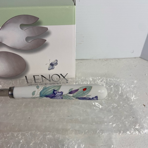 NIB Lenox Butterfly Meadow 2 Piece Serving Set Spoon and Slotted Spoon - Picture 7 of 11